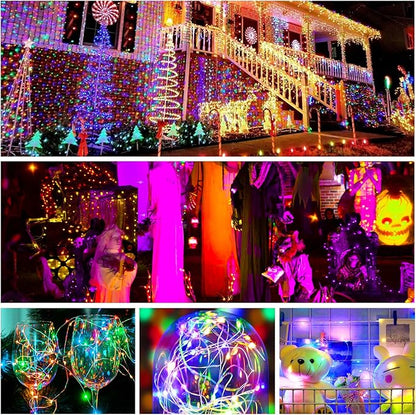 Aogist LED Fairy Lights, 16 ft Battery Operated String Lights with 50 LEDs Firefly Lights for Bedroom DIY Mason Jar Wedding Party Halloween Christmas Festival Decoration (1, Multicolor)