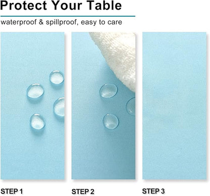 Hiasan Square Tablecloth - Spillproof and Waterproof Washable Table Cloth for Dining Room Kitchen Birthday Party, 30 x 30 Inch, Sky Blue