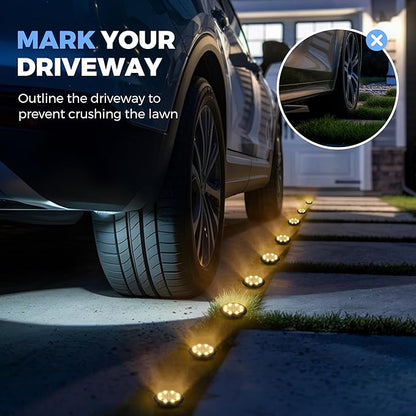 SOLPEX Mini Solar Ground Lights, 20 Pack Solar Lights Outdoor Waterproof, Landscape Lighting for Garden Pathway Driveway Walkway (Warm White)