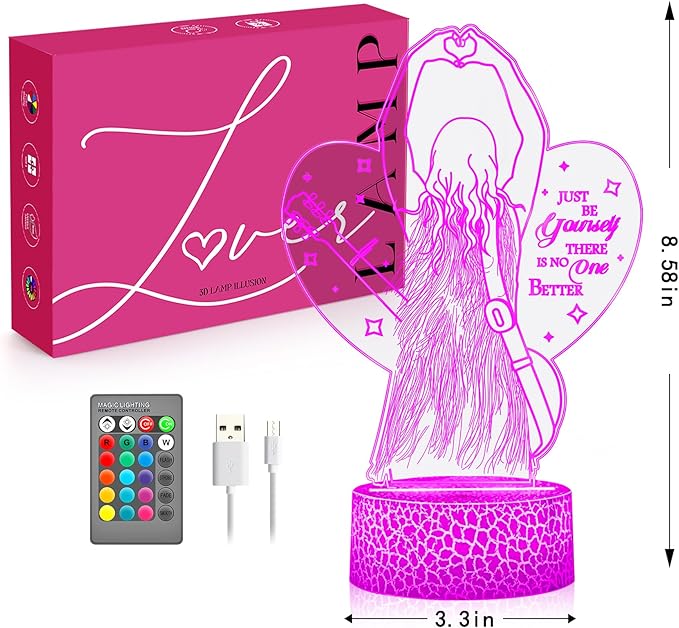 Teen Gir Gifts - Christmas Gifts for Music Fans, 16-Color LED Night Light with Remote & Touch, Cute Room Decor and Fan Gift, Birthday and Christmas Gifts for Teen Girls and Friends