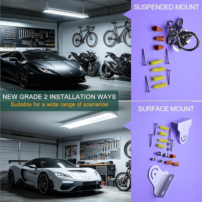 4Pack 500W(576 * 1W LED) LED Commercial Heavy-Duty Aluminum Linear High Bay Light 75000LM [Eqv. 2000W MH],AC100-277V【Driver Equipped】 5000K,Linear Hanging High Bay Light,UL Complied