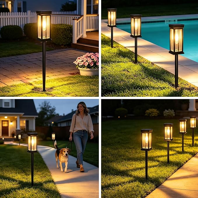 Sublume Solar Pathway Lights Outdoor, 8 Pack Upgraded Bright Solar Lights Outdoor, Auto On/Off, IP65 Waterproof Solar Landscape Lights Solar Powered Garden Lighting for Yard Patio Walkway Driveway