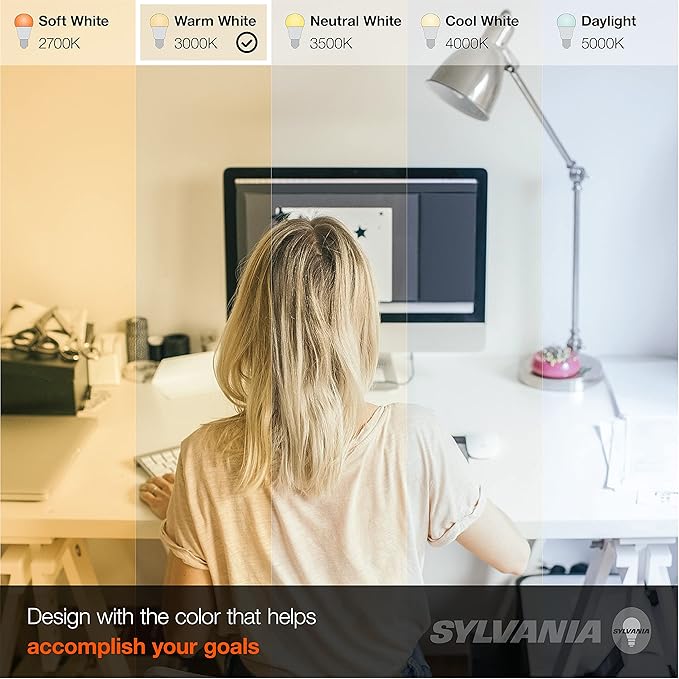 LEDVANCE Sylvania 4” LED Recessed Lighting Downlight with Trim, Dimmable, 7.5W=65W, 600 Lumens, White 3000K, Wet Rated/UL/Energy Star - 4 Pack (62022)