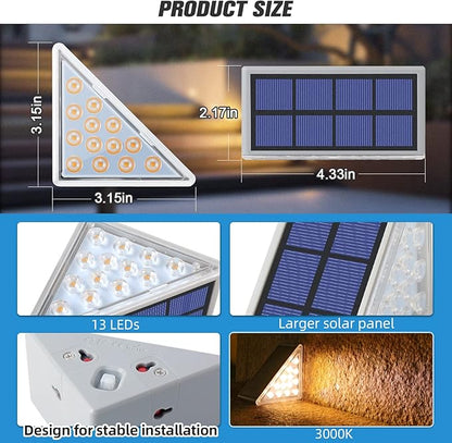 NIORSUN Outdoor Step Light,24 Pack Warm White Solar Stair Lights Outdoor Waterproof IP67 Auto On Off,Solar Lights for Steps,Stair,Patio,Yard,Porch,Front Door,Sidewalk,Deck Decor