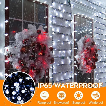 264FT 800 LED Christmas Lights with Timer, Twinkle Fairy Lights String with 8 Flashing Modes String Lights for Indoor Bedroom Outdoor Christmas Trees Garland Wreath Holiday Decorations, Cool White