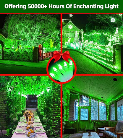QUHUATU 1500 LED Chrstmas Lights, 470ft Outdoor Christmas String Lights with 12 Modes, Green LED String Lights with Timer Dimmable Waterproof for Tree Fence Garden Xmas Wedding Party Decor Green