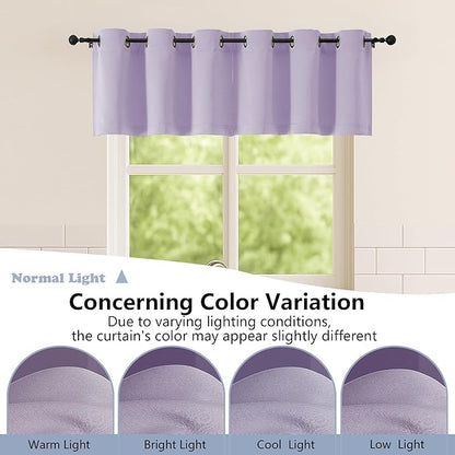 Simplebrand Lilac Short Cafe Curtains 36 Inch Length 2 Panels Set, Half Window Grommet Privacy Drape Tiers for Kitchen, Thermal Insulated Room Darkening Curtains for Bathroom Shades, W40 x L36