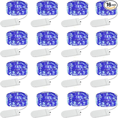 SOCO 16 Pack LED Fairy Lights Battery Operated - 10FT 30LED Copper Wire Mason Jar String Lights, IP65 Waterproof, Bendable for Indoor/Outdoor, Christmas, Wedding, Party, Camping Decor