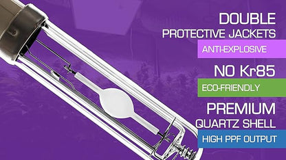 CMH 315W 3000K 625umol / 4200K 590umol Ceramic Metal Halide 4200K CDM Full Spectrum Indoor Vegging Grow Light Bulb Pack of 2
