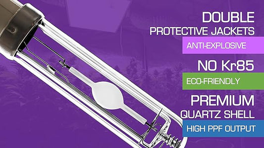 CMH 315W 3000K 625umol / 4200K 590umol Ceramic Metal Halide 4200K CDM Full Spectrum Indoor Vegging Grow Light Bulb Pack of 2