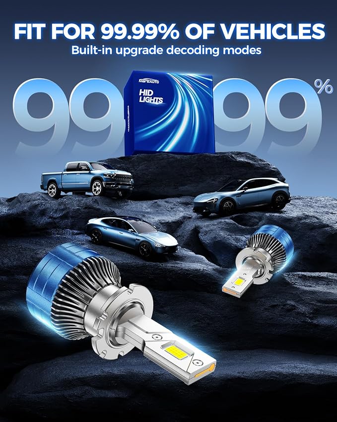 Marsauto D2S HID Bulbs, 800% Brightness, 6500K White for 85122 66240 66040 66240CBI Bulb, Plug and Play, Pack of 2