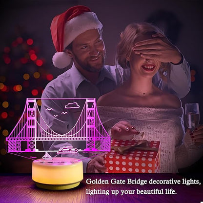 Strait Bridge Night Light for Kids, Bridge Lamp14 Color Warm White Base LED Décor Light Entity Key&Remote Control Mood Light, Gifts for Kids/Girls/Boys