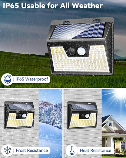 Peasur Solar Outdoor Lights [15 Pack/140LED], 3000K Warm Light Motion Sensor Outdoor Powered Security Lights 3 Working Modes Waterproof for Outside Garden Yard