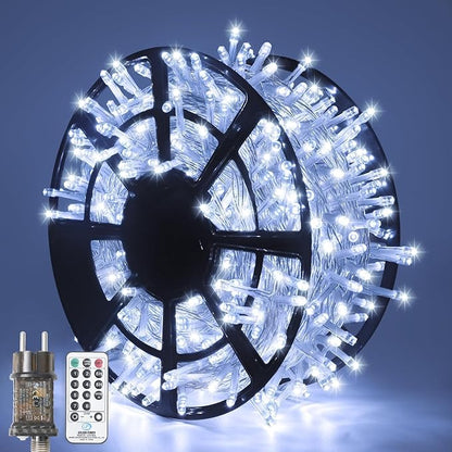 JMEXSUSS 168FT 600 LED White Christmas Lights Outdoor with Remote String Lights Indoor Plug in Cool White Twinkle String Light for Tree Room Party Wedding Decorations