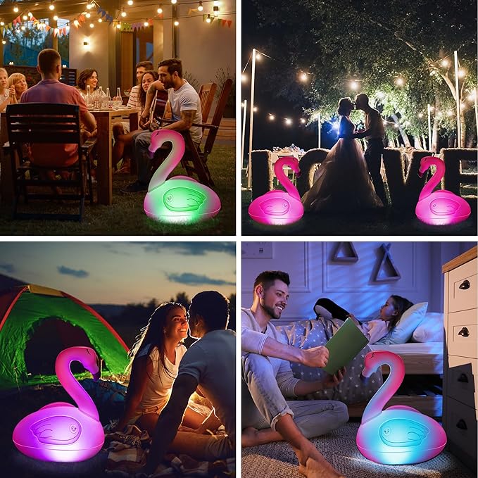 Toodour Floating Pool Lights Color Changing, 3 Packs Solar Flamingo Pool Lights that Float, RGB Inflatable Solar Powered Flamingo Light for Swimming Pool, Party, Garden, Patio, Outdoor Decor
