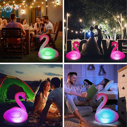 Toodour Floating Pool Lights Color Changing, 3 Packs Solar Flamingo Pool Lights that Float, RGB Inflatable Solar Powered Flamingo Light for Swimming Pool, Party, Garden, Patio, Outdoor Decor