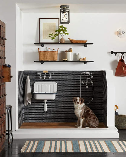Ken & Ricky Kitchen Over Sink Light,Flush Mount Ceiling Light Fixtures,Single Bulb,Ceiling Mount for Kitchen Above Sink, Hallway Laundry Room Entryway,Farmhouse Industrial Style