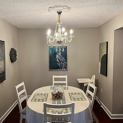 Crystal Chandeliers for Dining Room, 6-Lights Classic Cognac Pendant Light K9 Vintage Chandelier for Bedroom, Candle Ceiling Light Fixture Cognac Chandelier for Living Room Wedding Decor