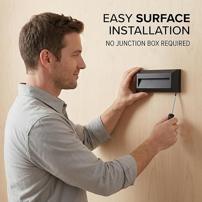 ZONK Outdoor Indoor Step Stair Lights, 110V-240V Line Voltage Waterproof IP65 2W 4000K Neutral White Lighting Landscape Lights for House, 1Pack