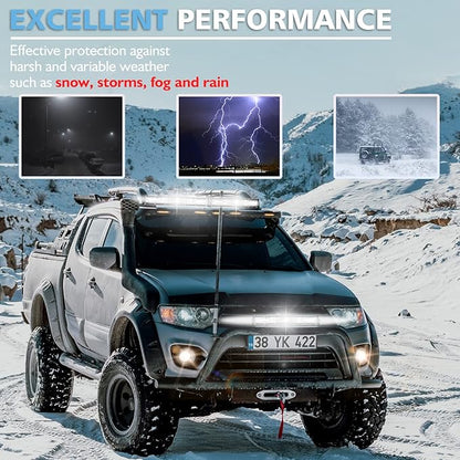 San-Young Slim LED Light Bar for Truck, 12 Inch 120W 10000lm LED Off Road Driving Fog Lightbar Combo Beam Waterproof ATV UTV RV Tractor Boat Weeder Grille Bumper, 12V/24V