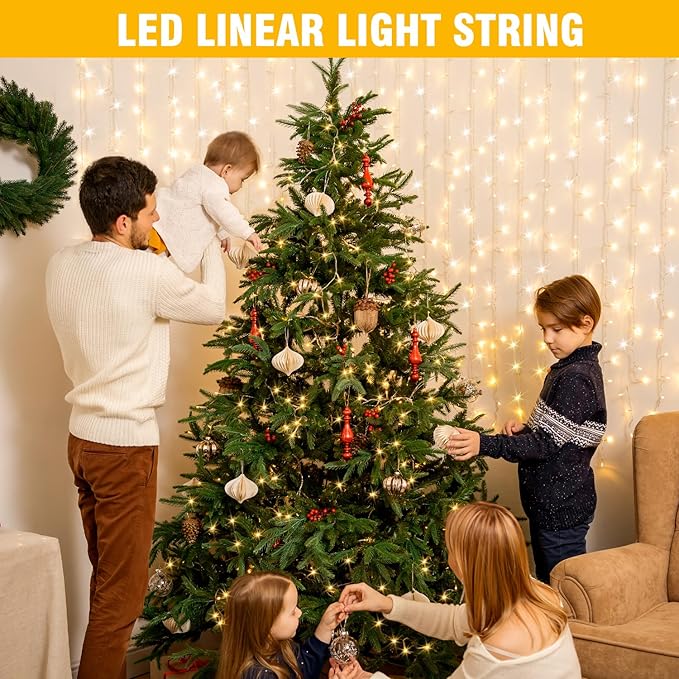 400FT Extra Long Christmas String Lights with Remote, LED Outdoor Waterproof Fairy Lights, Connectable Timer Dimmable Holiday Lights for Roof, Wedding, Party, Garden Decorations (Warm White)