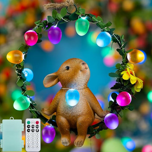 Easter Decorations Easter Lights String 10ft 30LED Eggs Fairy Light Battery Operated with Remote String Lights Spring Themed Multi Color Eggs Decor for Indoor Outdoor Bedroom Party Home