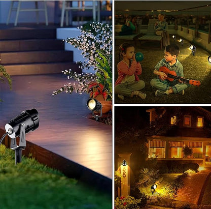 5W Low Voltage Landscape Lights with Connectors, AC/DC 12V-24 Landscape Spotlights 3000K Warm White Waterproof Garden Yard Pathway Wall Tree Flag Landscaping Lights with Spike Stand (2 Pack)