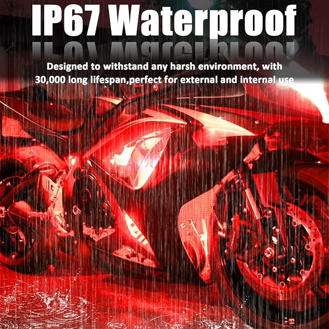 Red 12v 15 Led 30cm Car Flexible Waterproof Underbody Light Strip Pack of 20
