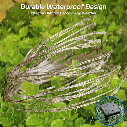 cshare Solar Fairy Lights Outdoor Waterproof,39.4ft 120LED Solar String Lights for Outside 8 Modes 2 Packs for Patio Backyard Garden Wedding Deorations Cool White