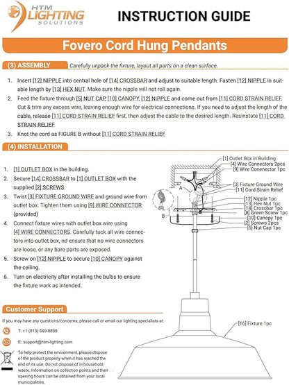 17-inch Industrial Black Pendant Barn Light Fixture with 10ft Adjustable Cord, Ceiling-Mounted Vintage Hanging Light Fixture for Indoor Use, 120V Hardwire, E26 Medium Base LED Compatible, UL Listed