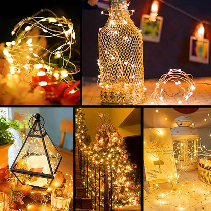 ZGWJ Fairy Lights Battery Operated, 50 Pack Twinkle String Lights 20 LED 7FT 3 Lighting Modes for Bedroom Decor, Easter, Halloween, Christmas, Party Indoor and Outdoor Decoration Warm White