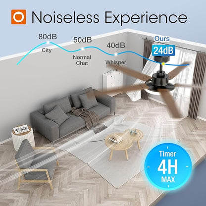 addlon Ceiling Fans with Lights, 60 inch Black Ceiling fan with Light and Remote Control, Reversible, 3CCT, Dimmable, Noiseless, Ceiling Fan for Bedroom, Farmhouse, living room, Indoor/Outdoor Use