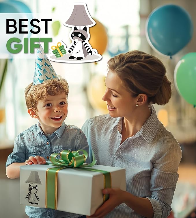 Raccoon Kids Lamp for Boys Bedroom - 18", Animal Lamp for Kids Room - Cute Christmas Gifts, Birthday Gifts for All Ages: Toddler Girls, Children, Grandkids 3 4 5 and Up Years Old, Sister, Brother