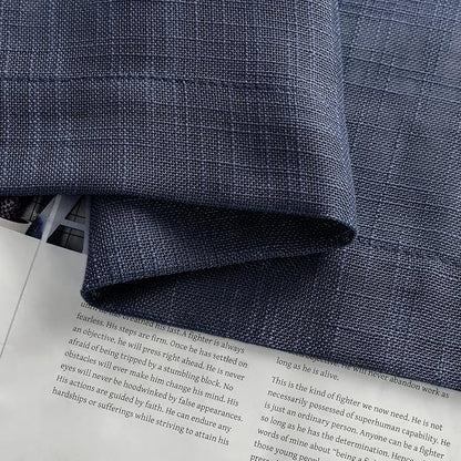 XTMYI Blue Cafe Curtains for Kitchen Window 36 Inch Length Faux Linen Look Short Small Semi Sheer Curtains for Bathroom Bedroom Navy Blue
