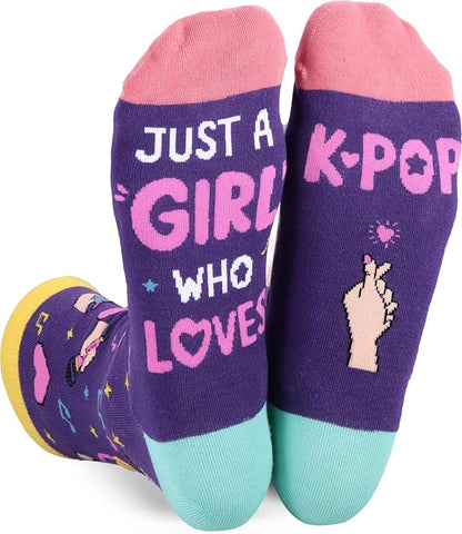 Sophauteem K-Pop Socks for Girls, Cute Crew Socks, Korean Pop Fan Gift, Kpop Lover Socks for Teens Women, Music Lover Gift