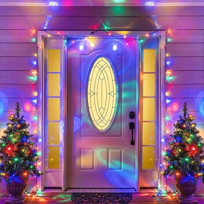 New Upgraded Christmas Solar String Lights Outdoor Waterproof 2 Pack Total 144ft 400 Led Solar Powered Christmas Decorations Fairy Lights 19 Mode USB Charge for Yard Garden Tree Xmas Decor, Multicolor