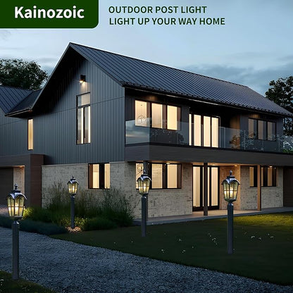 Outdoor Post Lights Fixture Anti-Rust Lamp Post Light Fixture Waterproof Exterior Pole Light Outside Pole Lighting for Yard Pathway Driveway Fence