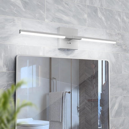 Vanity Lights 24 inch, 4-Level Brightness Built-in Dimmer, 14W Dimmable 5CCT Bathroom Light Fixtures Over Mirror, Baked Matte Grey Vanity Lights for Bathroom Mirror Cabinets Bedroom-FCC & ETL