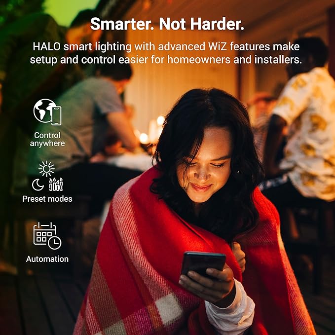 HALO ESF Motion Smart WiFi Color Changing LED Security Floodlight, Connected by WiZ Pro, White - ESF2ARGBWMW-WIZ