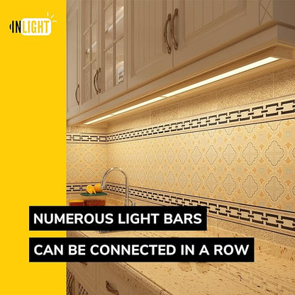 GETINLIGHT 32-inch Swivel LED Under Cabinet Lights, Glass Lens, Selectable White 2700K/4000K/5000K, Dimmable with Wall Dimmers, White Finish, IN-0202-4-WH
