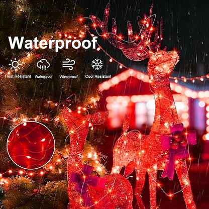AIKEI 6 Pack LED Fairy Lights with Timer Battery Operated, Mini String Lights with Remote Waterproof 7ft 20 Led Firefly Starry Lighting for Wedding Party Bedroom Garden Christmas Decoration Red