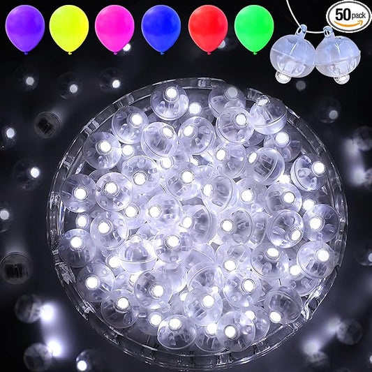 50PCs Mini Led Lights with Hook, Waterproof Round Tiny Led Light for Party Decorations Neon Light for Birthday Party and Wedding Decoration, White