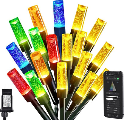 Brizled Smart Christmas Tree Lights, 66FT 200 LED Color Changing Bubble Candle String Lights App & Voice Control, Warm White & Color WiFi Xmas Light Music Sync for Indoor Outdoor Xmas Wedding Party