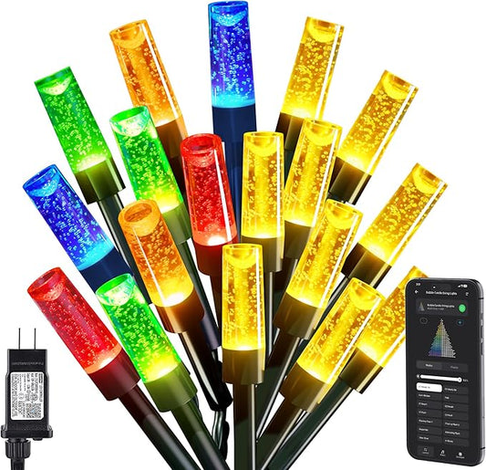 Brizled Smart Christmas Tree Lights, 66FT 200 LED Color Changing Bubble Candle String Lights App & Voice Control, Warm White & Color WiFi Xmas Light Music Sync for Indoor Outdoor Xmas Wedding Party