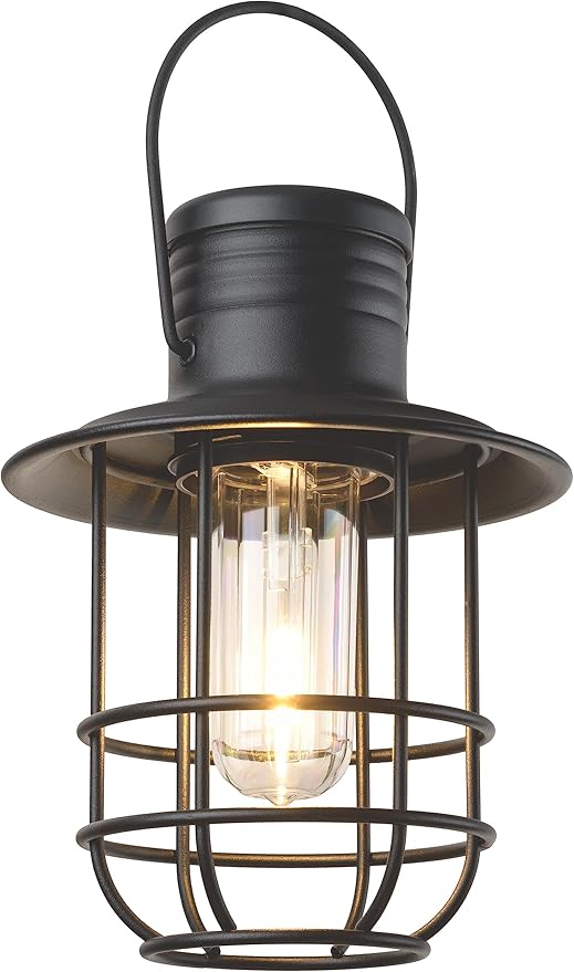 Xodus Innovations BL820 Battery-Operated LED Filament Style Lantern Outdoors Either Hanging or Standing, with Your Choice of 4, 6 or 8 Hour Automatic Timer