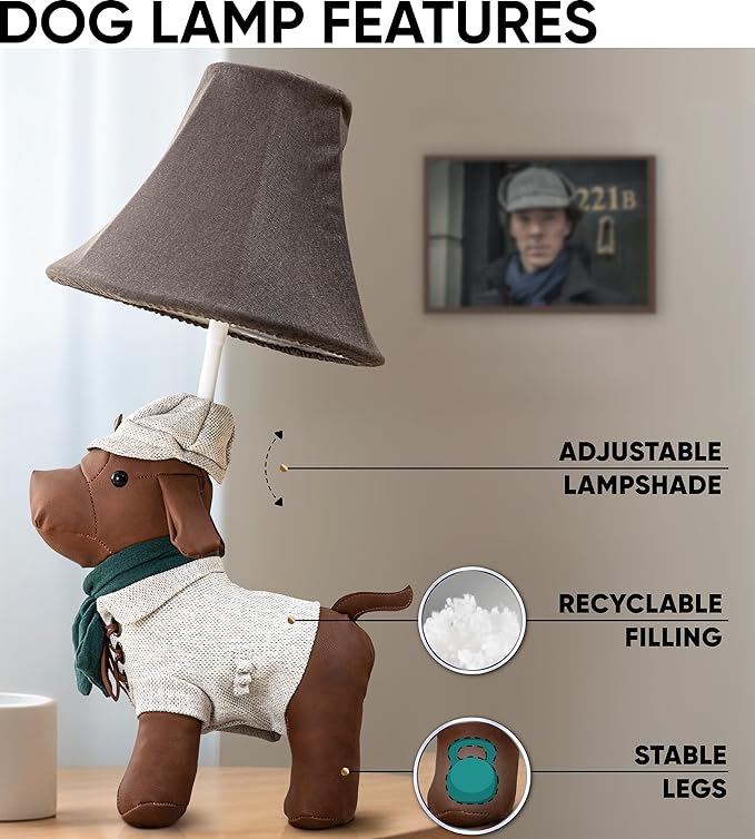 Dog Kids Lamp for Boys Bedroom - 20", Animal Lamp for Kids Room - Cute Christmas Gifts, Birthday Gifts for All Ages: Toddler Girls, Children, Grandkids 3 4 5 and Up Years Old, Sister Brother, Sibling