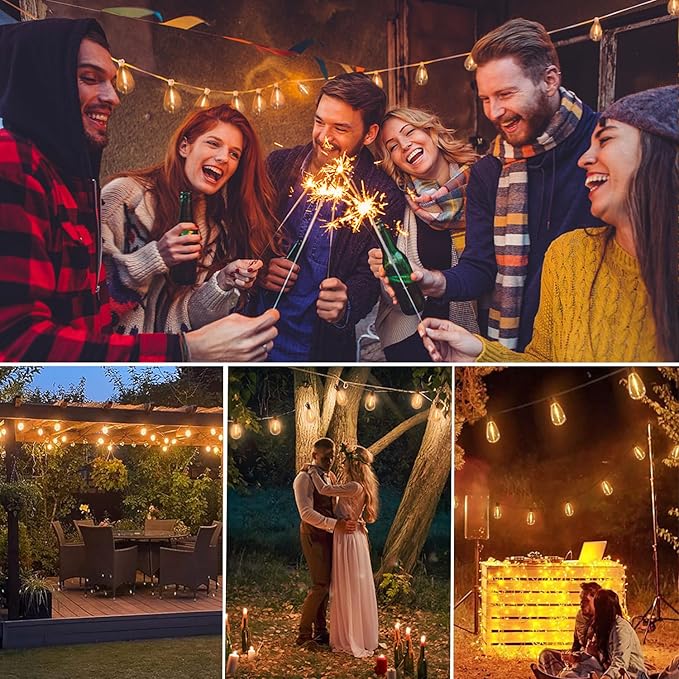 S14 Replacement LED Light Bulbs, Shatterproof & Waterproof 0.6W S14 LED Bulbs, Outdoor String Lights, E12 Base Patio Edison LED Light Bulbs, Warm White 2200K Plastic 40LM Non-Dimmable 50 Pack
