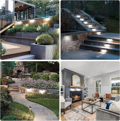 4 Packs 4inch LED 1.8W Hardscape Lighting,12V AC/DC Low Voltage Retaining Wall Light Paver Lighting,5000K Daylight White Outdoor Step Light,50,000 Hours Lifespan