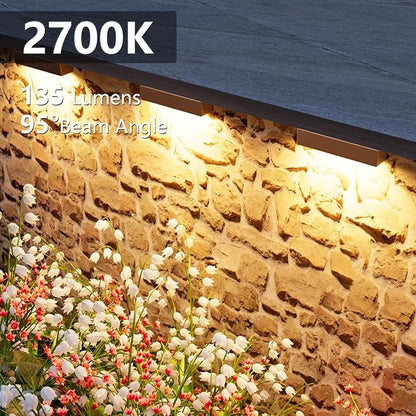 VOLISUN 8 Pack 4 Inch Retaining Wall Lights, Waterproof LED Hardscape Lighting, Cuttable Low Voltage Landscape Lighting, 12V Paver Lights, 1.5W Outdoor Step Lights, 2700K Soft White, ETL
