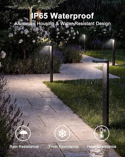 Low Voltage Landscape Lights, 8 Pack Outdoor LED Pathway Light, Wired Path Lighting for Walkway, Garden, IP65 Waterproof, 150LM, 4000K, Modern Cast-Aluminum, Black